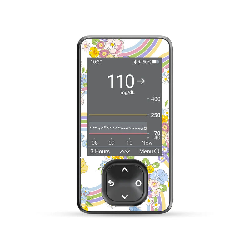 Peelz Rainbow Blooms DEXCOM G7 and G6 Touchscreen Receiver Sticker Peelz/Stickers Dim Gray