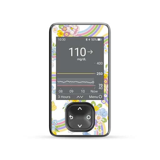 Peelz Rainbow Blooms DEXCOM G7 and G6 Touchscreen Receiver Sticker Peelz/Stickers Dim Gray
