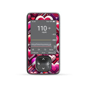 Peelz Sparkly Hearts DEXCOM G7 and G6 Touchscreen Receiver Sticker Peelz/Stickers Dim Gray