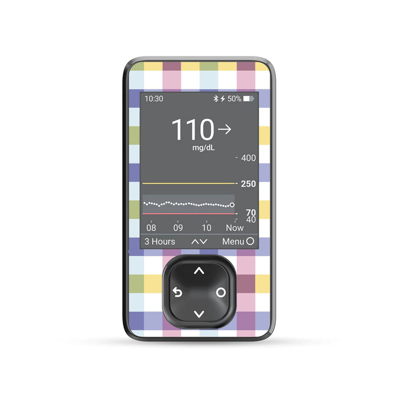 Peelz Spring Plaid DEXCOM G7 and G6 Touchscreen Receiver Sticker Peelz/Stickers Dim Gray