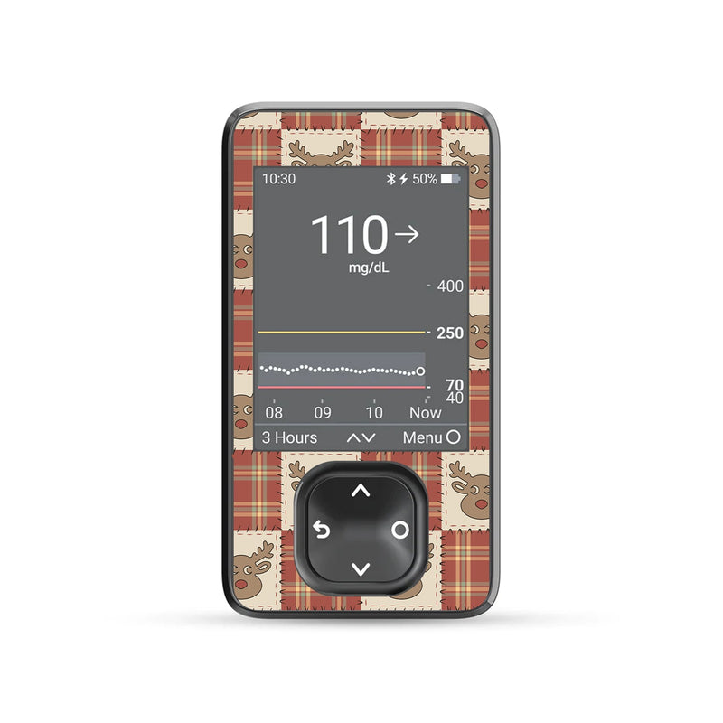 Peelz Rustic Reindeer Dexcom G7 and G6 Touchscreen Receiver Sticker - Pump Peelz Peelz/Stickers Dim Gray