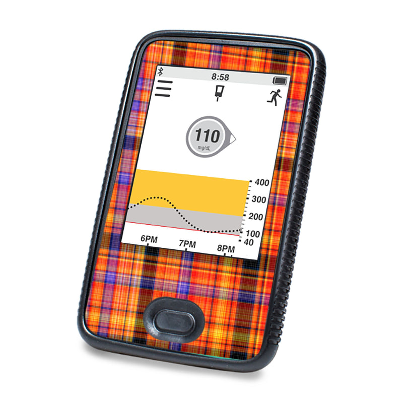 Peelz Pumpkin Plaid Dexcom G6 Touchscreen Receiver Sticker - Pump Peelz Peelz/Stickers White Smoke
