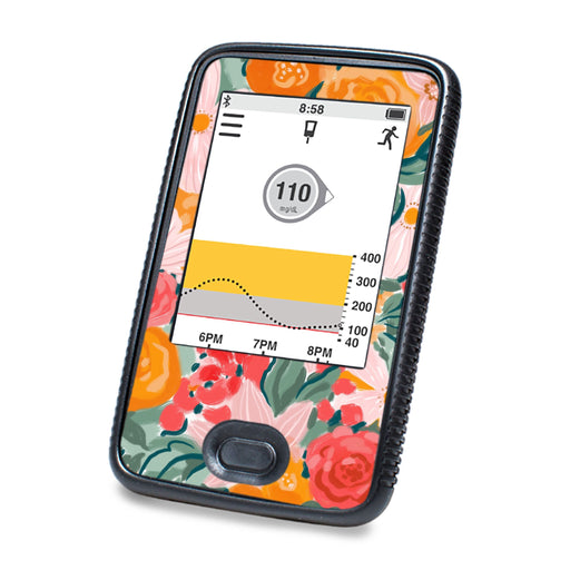 Peelz Blush Blossom DEXCOM G6 Touchscreen Receiver Peelz/Stickers White Smoke