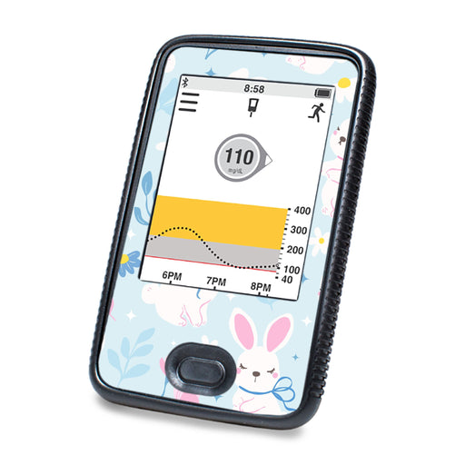 Peelz Sweet Bunnies Dexcom G6 Touchscreen Receiver Sticker - Pump Peelz Peelz/Stickers White Smoke