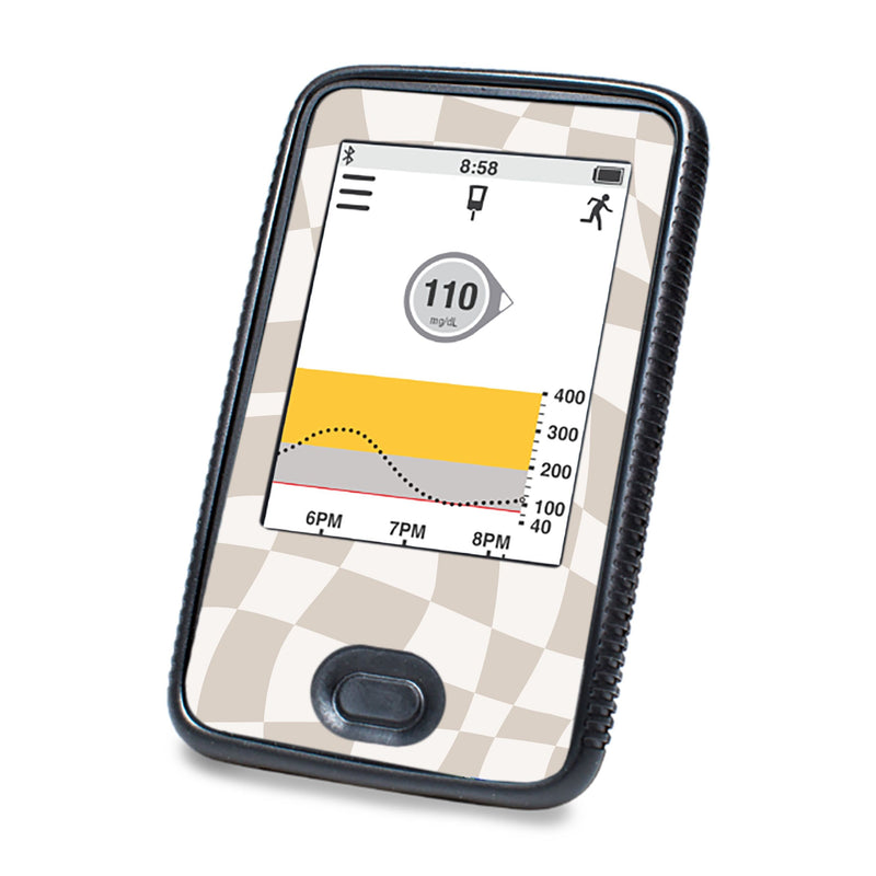 Peelz Creamy Check Dexcom G6 Touchscreen Receiver Sticker - Pump Peelz Peelz/Stickers White Smoke