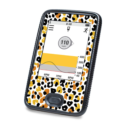 Peelz Golden Leopard Dexcom G6 Touchscreen Receiver Sticker - Pump Peelz Peelz/Stickers White Smoke