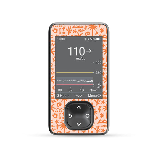 Peelz Terracotta Tides Dexcom G7 Touchscreen Receiver Sticker - Pump Peelz Peelz/Stickers Dim Gray