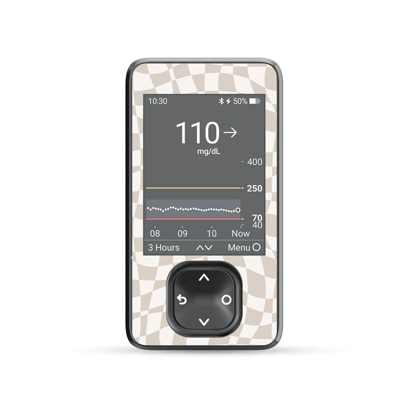 Peelz Creamy Check Dexcom G7 and G6 Touchscreen Receiver Sticker - Pump Peelz Peelz/Stickers Dim Gray