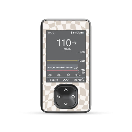 Peelz Creamy Check Dexcom G7 and G6 Touchscreen Receiver Sticker - Pump Peelz Peelz/Stickers Dim Gray