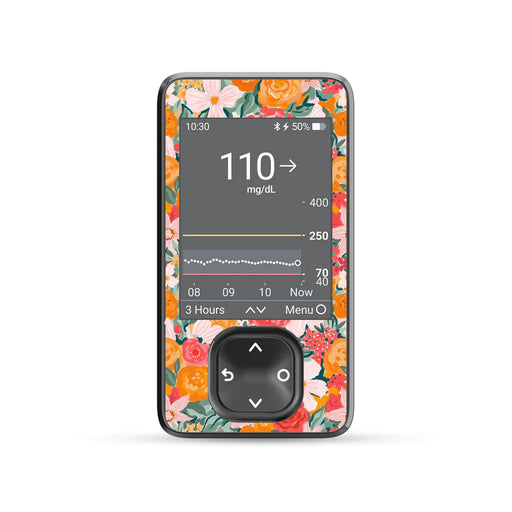 Peelz Blush Blossom DEXCOM G7 Touchscreen Receiver Peelz/Stickers Dim Gray