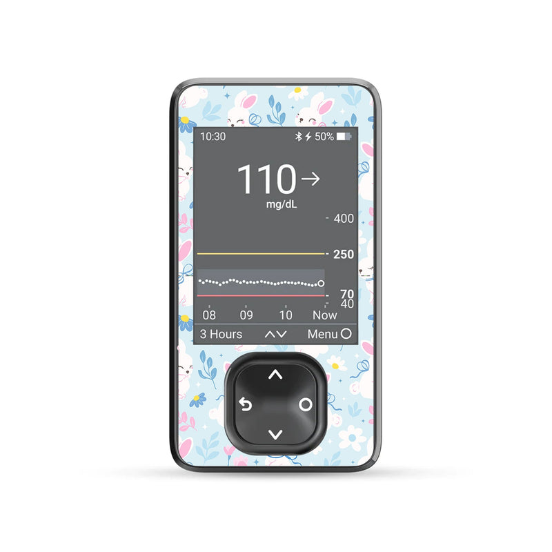 Peelz Sweet Bunnies Dexcom G7 Touchscreen Receiver Sticker - Pump Peelz Peelz/Stickers Dim Gray