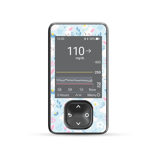 Peelz Sweet Bunnies Dexcom G7 Touchscreen Receiver Sticker - Pump Peelz Peelz/Stickers Dim Gray