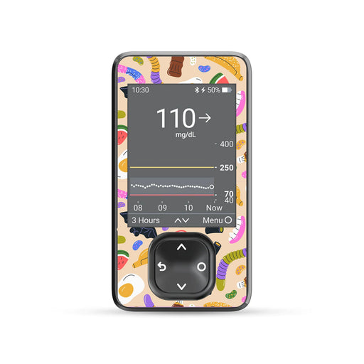 Peelz Candy Chaos Dexcom G7 Touchscreen Receiver Sticker - Pump Peelz Peelz/Stickers Dim Gray