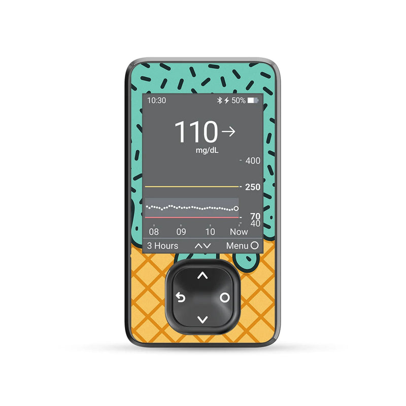 Peelz Ice Cream Social Dexcom G7 Touchscreen Receiver Sticker - Pump Peelz Peelz/Stickers Dim Gray