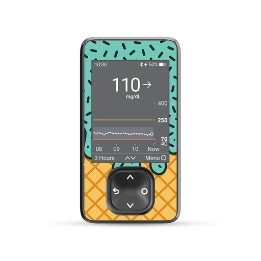 Peelz Ice Cream Social Dexcom G7 Touchscreen Receiver Sticker - Pump Peelz Peelz/Stickers Dim Gray