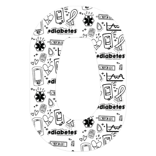 Peelz Diabetes Awarenes s Doodles Dexcom G6 Patch Tape - Pump Peelz Patch Medical Tape White Smoke 4-Pack Dexcom G6 Tape