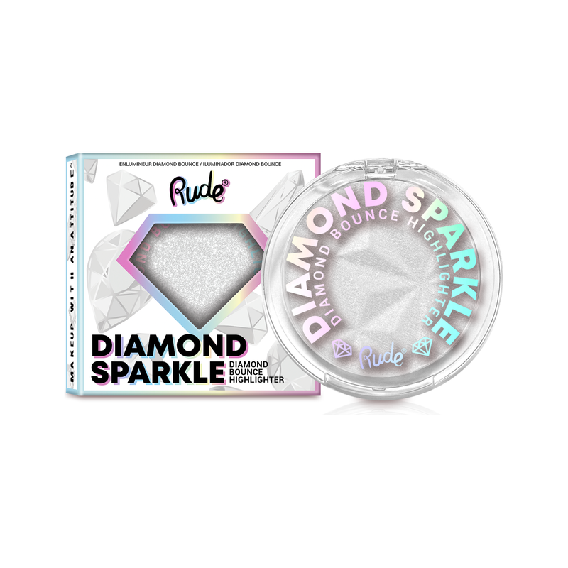 Rude Cosmetics Diamond Sparkle Diamond Bounce Highlighter Highlighters White Smoke Pearl,Rose Gold,Gold