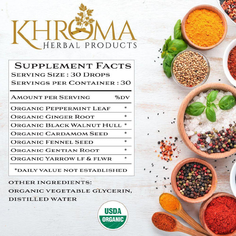 Khroma Herbal Products Organic Digestive Blend Supplements Antique White