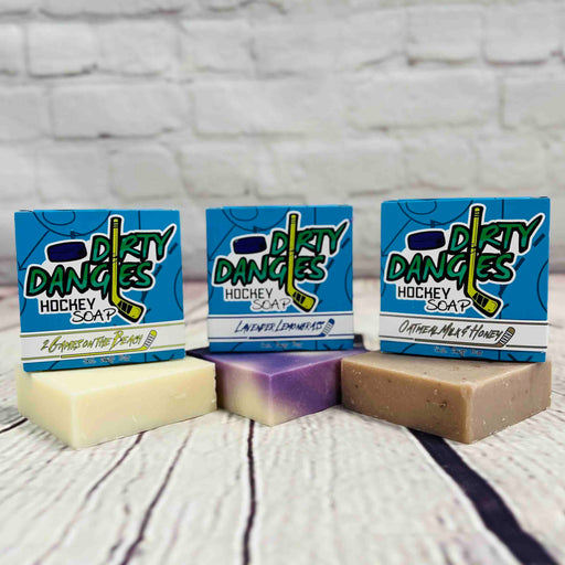 Dirty Dangles Hockey 3 Pack Bundles - Dirty Dangles Hockey Soap Bars Natural Soap Bar Gray Ferda Girls Bundle