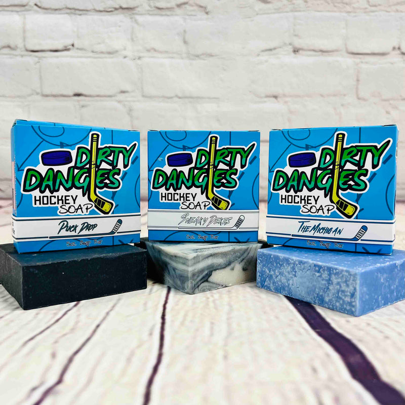 Dirty Dangles Hockey 3 Pack Bundles - Dirty Dangles Hockey Soap Bars Natural Soap Bar Light Gray The Grinder Bundle