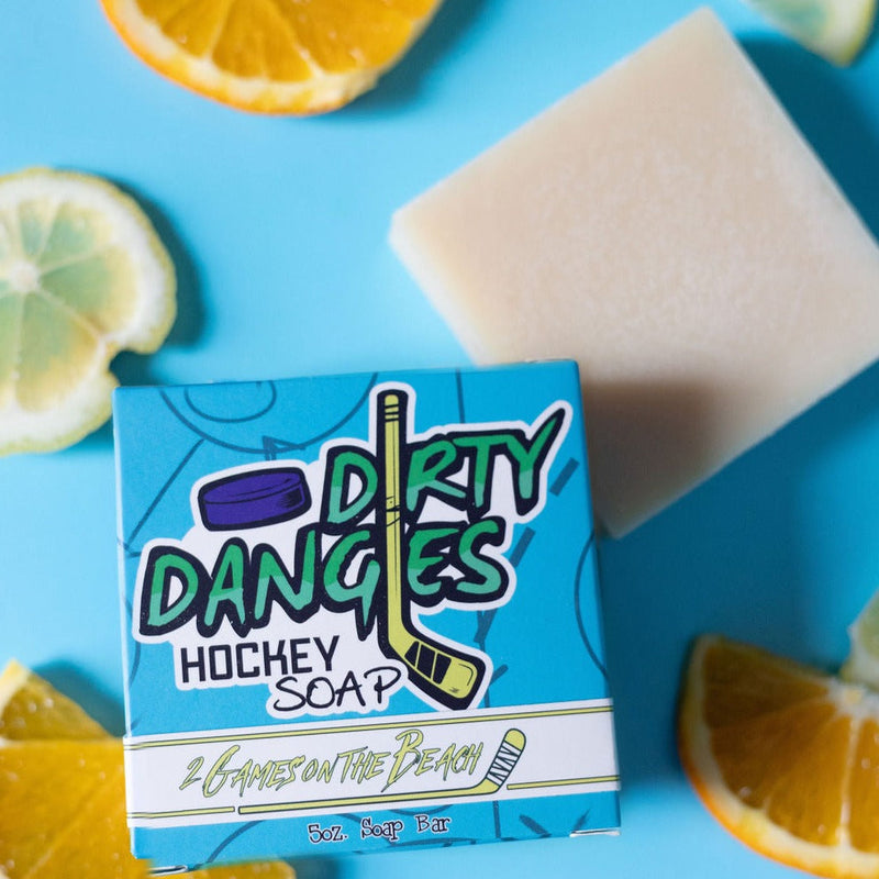 Dirty Dangles Hockey 2 Games on the Beach - Hockey Soap Bar Natural Soap Bar Gray 1 Bar - $8,3 Bars - $22