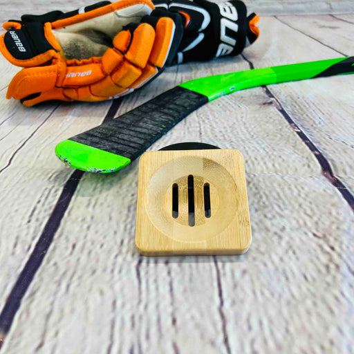 Dirty Dangles Hockey Bamboo Soap Holder Soap Dish Gray