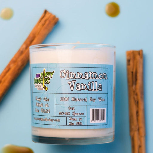 Dirty Dangles Hockey Dirty Dangles Hockey Candles - Cinnamon Vanilla Soy Wax Candles Light Blue