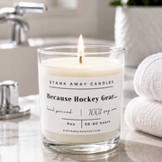 Dirty Dangles Hockey Because Hockey Gear Candle - Natural Soy Wax Soy Wax Candles Dark Gray Brown Sugar &  Fig,Certified Beaut (Lavender Lemongrass),Cinnamon Vanilla,Coastal Breeze,Oatmeal Milk & Honey,Sweet Orange & Chili Pepper,Pumpkin Spice (Seasonal),Gingerbread