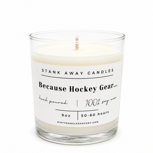 Dirty Dangles Hockey Because Hockey Gear Candle - Natural Soy Wax Soy Wax Candles Lavender Brown Sugar &  Fig,Certified Beaut (Lavender Lemongrass),Cinnamon Vanilla,Coastal Breeze,Oatmeal Milk & Honey,Sweet Orange & Chili Pepper,Pumpkin Spice (Seasonal),Gingerbread