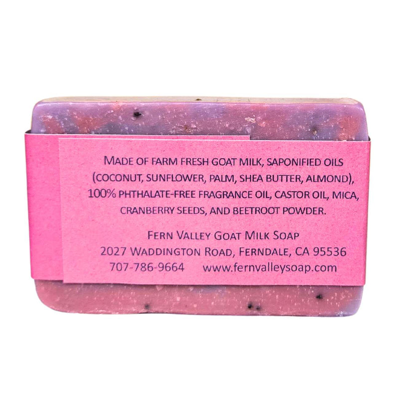 Fern Valley Soap Natural Goat Milk Soap | Exfoliating Cranberry-Seed Scrub | Divine - Musky Floral Scent Goat Milk Soap Hot Pink