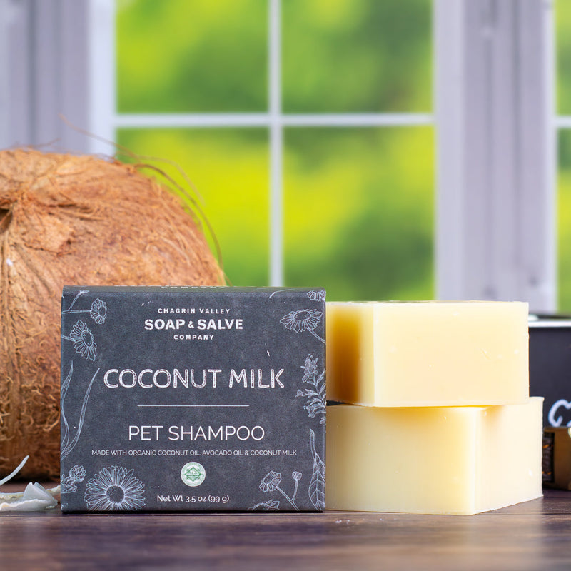 Chagrin Valley Soap & Salve Dog/Pet Shampoo: Coconut Milk Pets Dim Gray 3.5 oz Bar