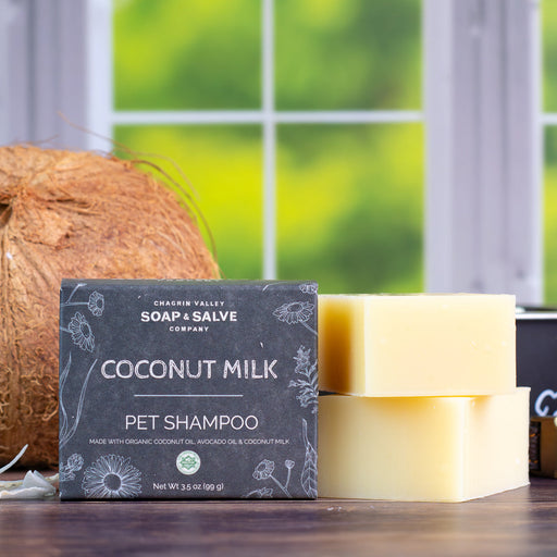 Chagrin Valley Soap & Salve Dog/Pet Shampoo: Coconut Milk Pets Dim Gray 3.5 oz Bar