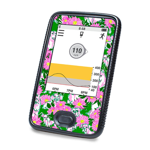 Peelz Dogs and Daisies DEXCOM G6 Touchscreen Receiver Peelz/Stickers White Smoke
