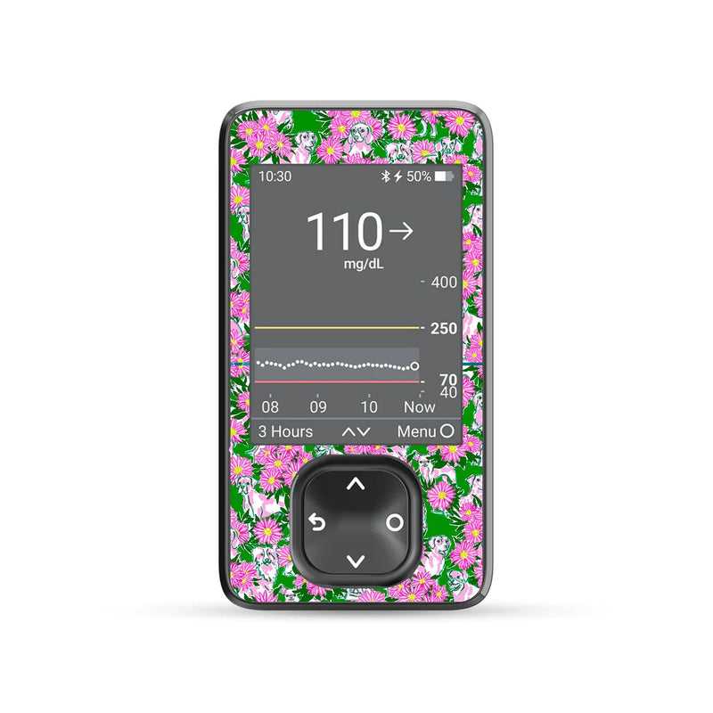 Peelz Dogs and Daisies DEXCOM G7 and Stelo Touchscreen Receiver Peelz/Stickers Dim Gray