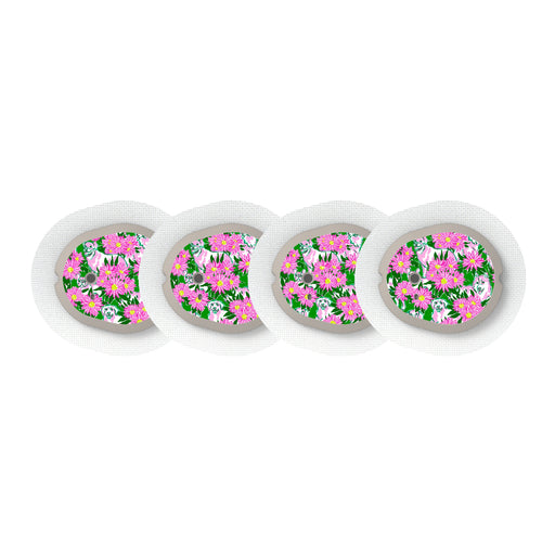 Peelz Dogs and Daisies Designed for the DEXCOM G7 and Stelo Transmitter Peelz/Stickers White Smoke 4-pack (Set of 4 Stickers)