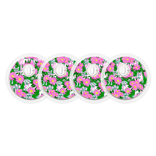 Peelz Dogs and Daisies Designed for the FreeStyle Libre 3 Plus & Lingo  Sensor Peelz/Stickers White Smoke 4-pack (Set of 4 Stickers)