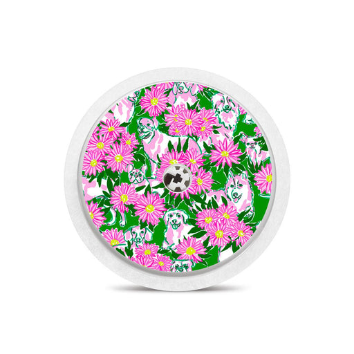 Peelz Dogs and Daisies Freestyle Libre 2 Peelz/Stickers White Smoke Receiver + Sensor,Sensor Only