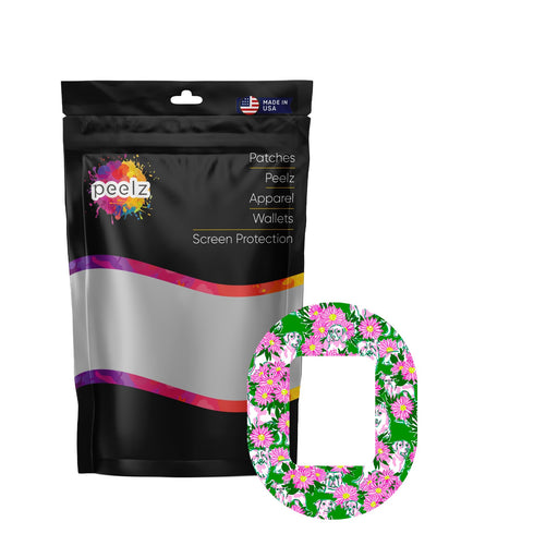 Peelz Dogs and Daisies Tandem Mobi Patch Tape - Pump Peelz Patch Medical Tape White Smoke 12-Pack (Set of 12 Patches),4-Pack (Set of 4 Patches),1-Patch (One Single Patch)