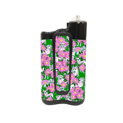 Peelz Dogs and Daisies for Medtronic MiniMed 770G & 780G Peelz/Stickers White Smoke Whole System Peelz (front back + clip),Front Peelz,Back and Clip Peelz