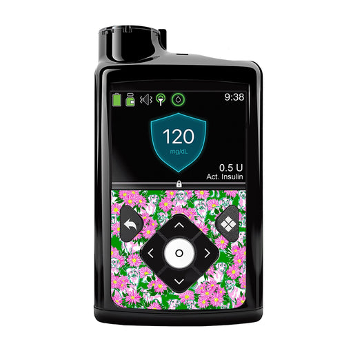 Peelz Dogs and Daisies for Medtronic MiniMed 770G & 780G Peelz/Stickers Black Whole System Peelz (front back + clip),Front Peelz,Back and Clip Peelz