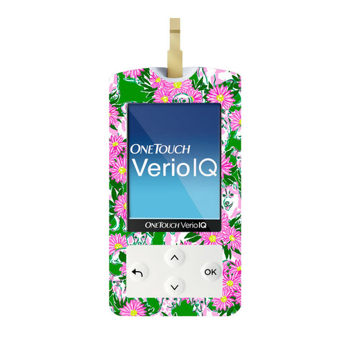 Peelz Dogs and Daisies for OneTouch Verio IQ Glucometer Peelz/Stickers White Smoke