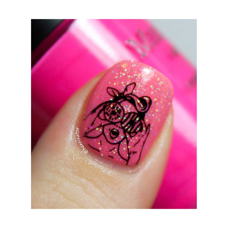 UberChic Beauty Donut Worry Stamping Plate Pale Violet Red