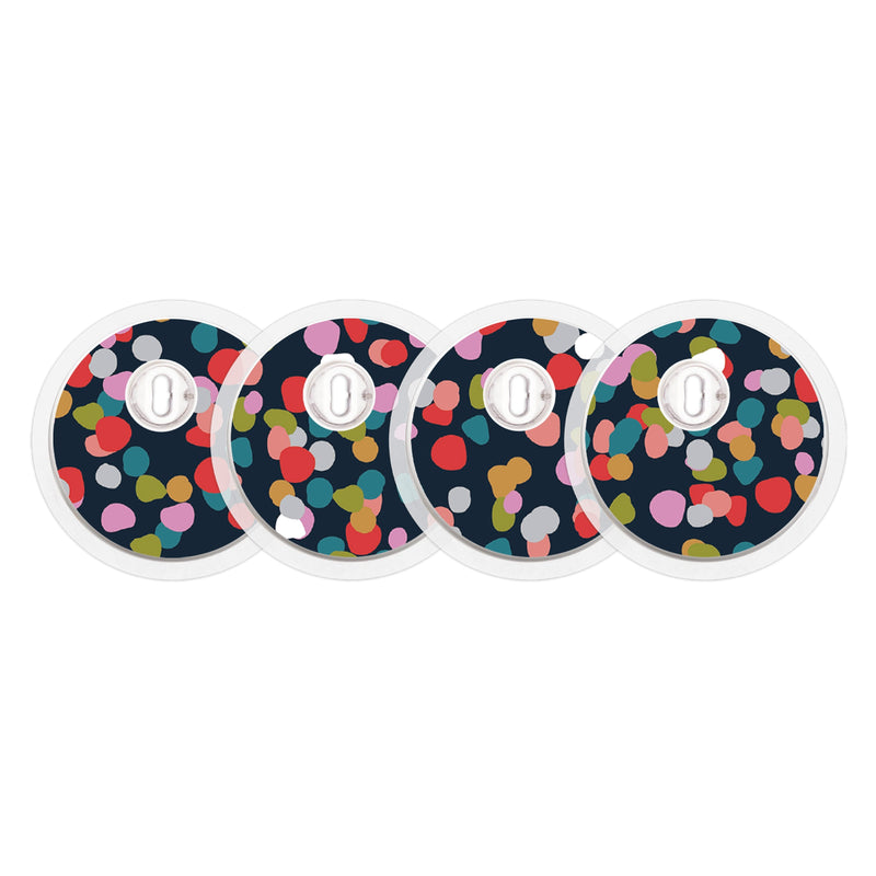 Peelz Dots FreeStyle Libre 3 Plus & Lingo  Sensor Peelz/Stickers White Smoke 4-pack (Set of 4 Stickers)