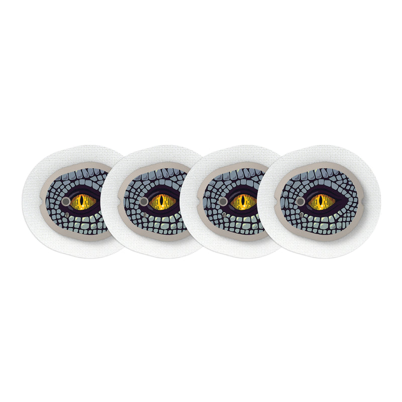 Peelz Dragon Sticker DEXCOM G7 and Stelo Transmitter Peelz/Stickers White Smoke 4-pack (Set of 4 Stickers)