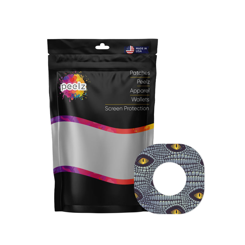Peelz Dragon Dexcom G7 and Stelo Patch Tape - Pump Peelz Patch Medical Tape White Smoke 12-Pack (Set of 12 Patches),4-Pack (Set of 4 Patches)