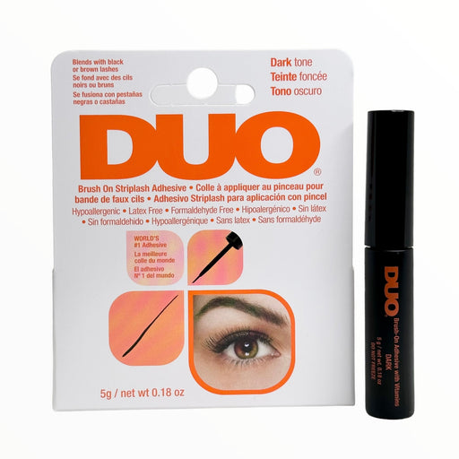 Sydoni Skincare and Beauty DUO BRUSH ON LASH ADHESIVE-CLEAR and DARK TONE Net. Wt. 0.18 oz. eyelash glue Light Gray Dark Tone