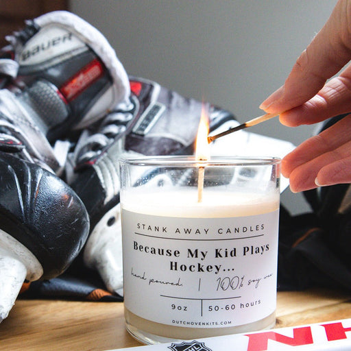 Dirty Dangles Hockey Because My Kid Plays Hockey Candle - Natural Soy Wax Soy Wax Candles White Smoke Brown Sugar &  Fig,Certified Beaut (Lavender Lemongrass),Cinnamon Vanilla,Coastal Breeze,Oatmeal Milk & Honey,Sweet Orange & Chili Pepper,Pumpkin Spice (Seasonal),Gingerbread (Seasonal)