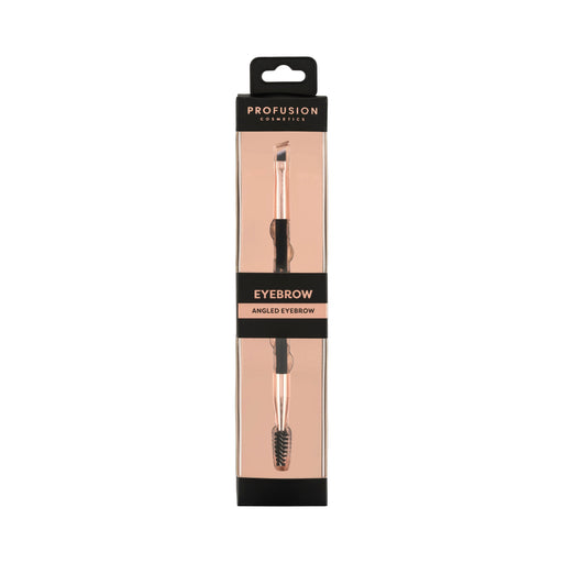 Profusion Cosmetics Artistry Series | Dual-Ended Angled Eyebrow Brush Makeup Brushes Tan