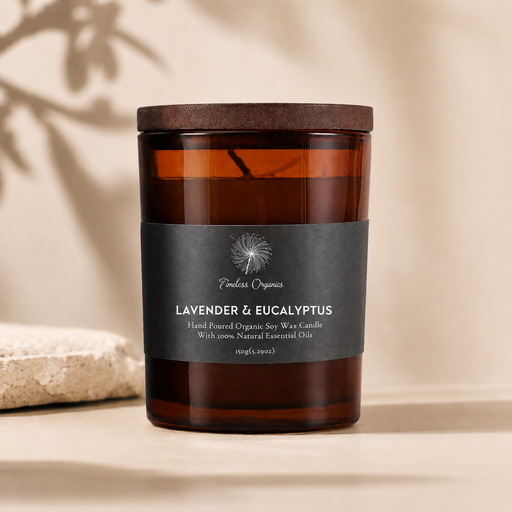Timeless Organics Skin Care Timeless Candle - Lavender + Eucalyptus Light Gray