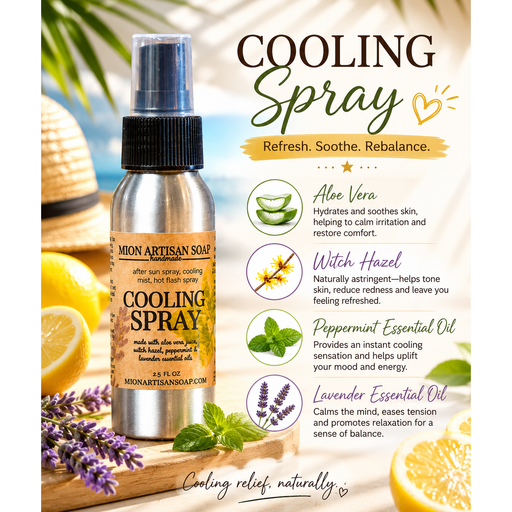 MION Artisan Soap Co. Cooling Spray | Stay Cool and Refreshed White Smoke